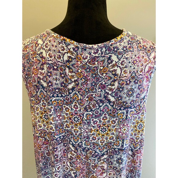 Cynthia Rowley Tank Dress Plus Size 1X Sleeveless Purple Cream Paisley Look - Picture 6 of 10